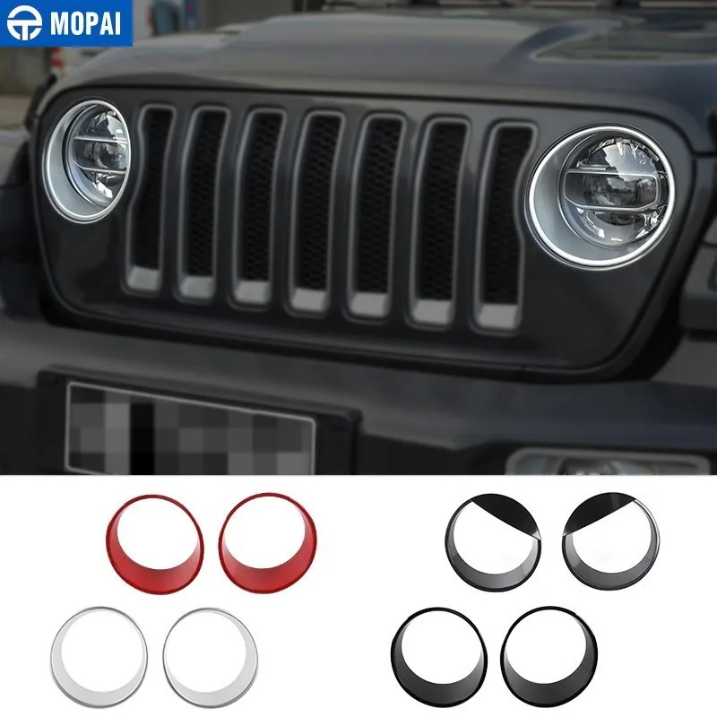

MOPAI Lamp Hoods Car Head Light Lamp Decor Headlight Cover Accessories for Jeep Wrangler JL Rubicon 2018+
