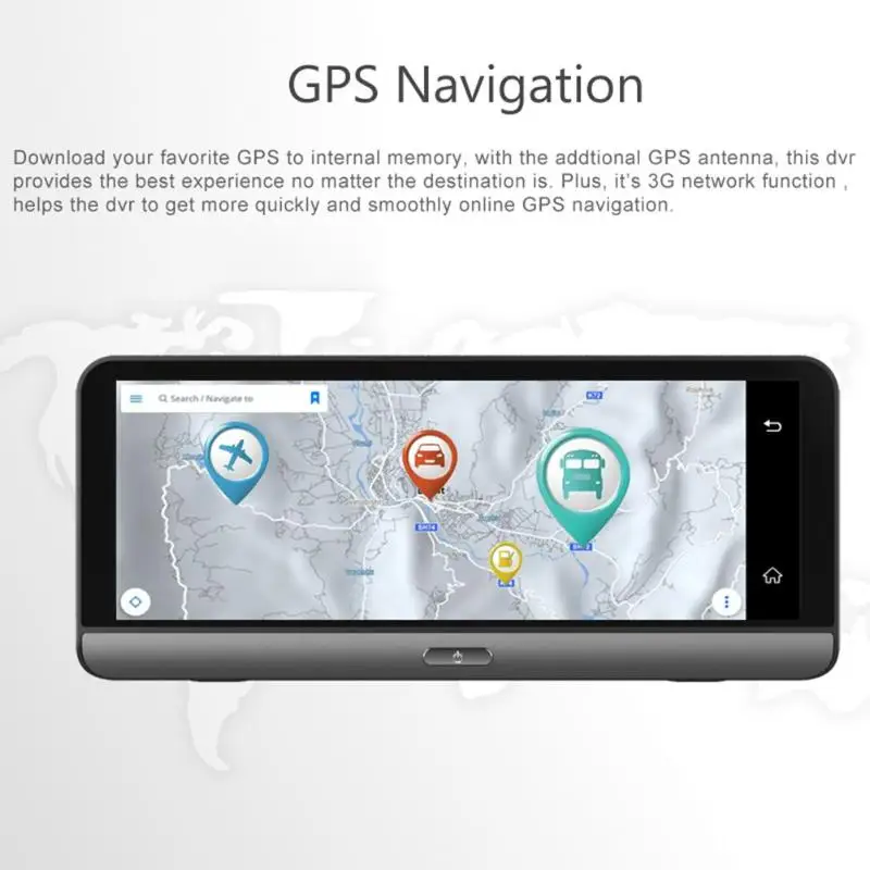 Phisung 8in Android 5 1 Автомобильный видеорегистратор 4G WiFi BT ADAS двойной объектив DVR камера
