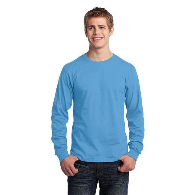 Port &amp Company PC54LS мужские хлопковые футболки с длинным рукавом Aquatic Blue-Extra Large |