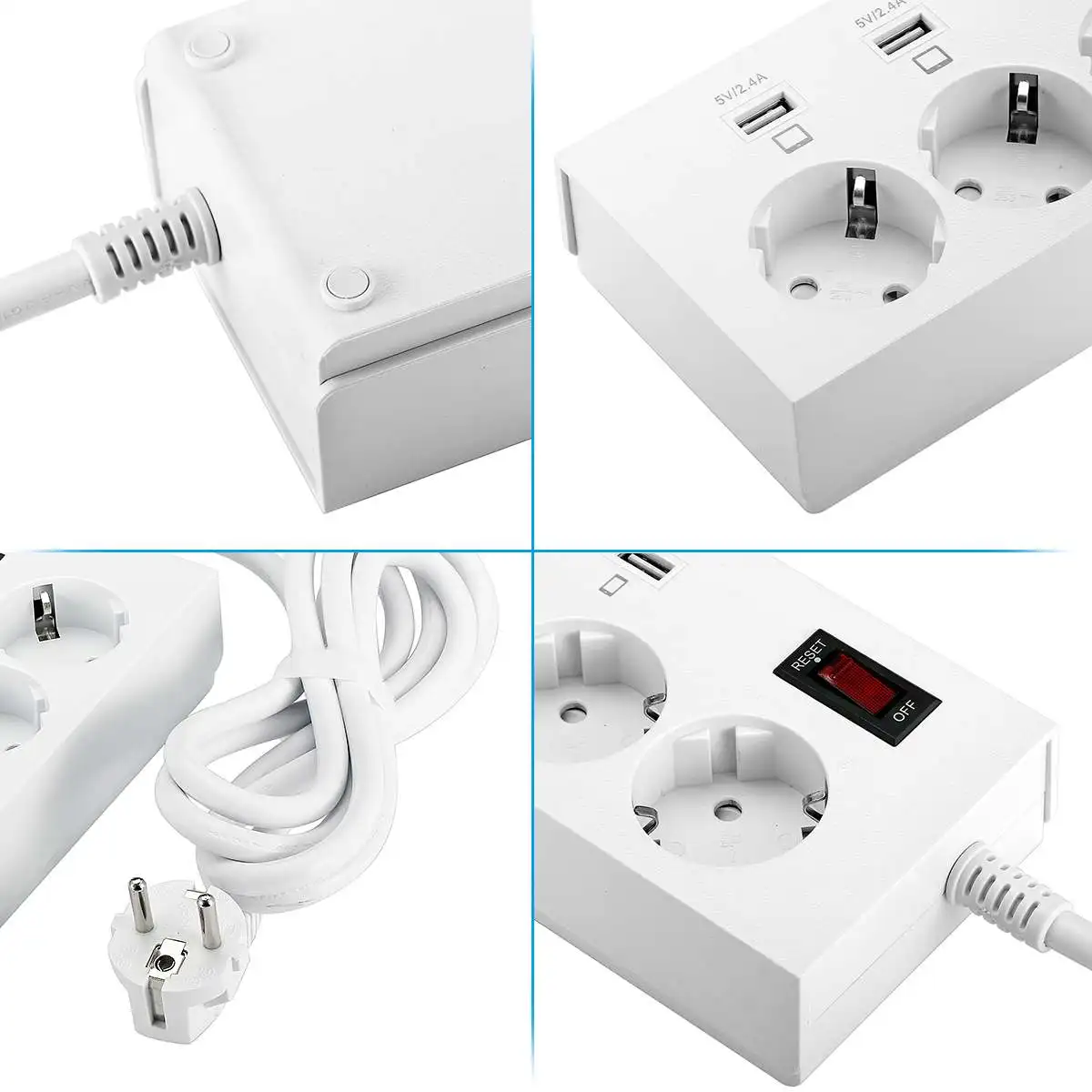 LEORY 5 Outlet 4 USB розетки переменного тока европейская полоса питания быстрое