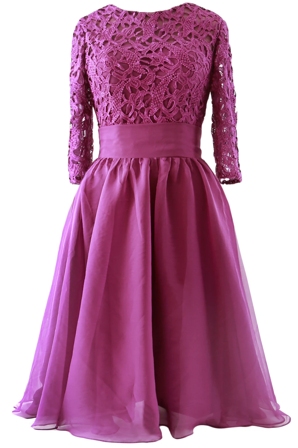 

MACloth женское платье с рукавом три четверти кружевное короткое свадебное платье для матери невесты вечернее платье 160318