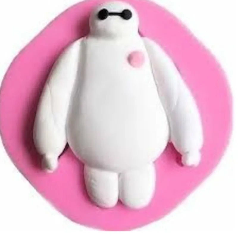 2018 новый большой Baymax формы Сахар Торт Шоколадные украшения белый DIY торт плесень