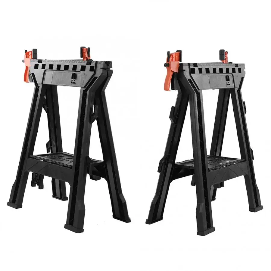 2 шт. сверхмощный складной Sawhorse прочная пила лошадь нескользящий зажимной