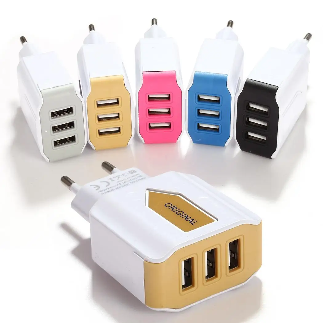 Universal Multi Port USB Charger 3 Ports Travel Wall Power Adapter EU Charging For iPhone Xiaomi for Sam sung|Зарядные устройства|