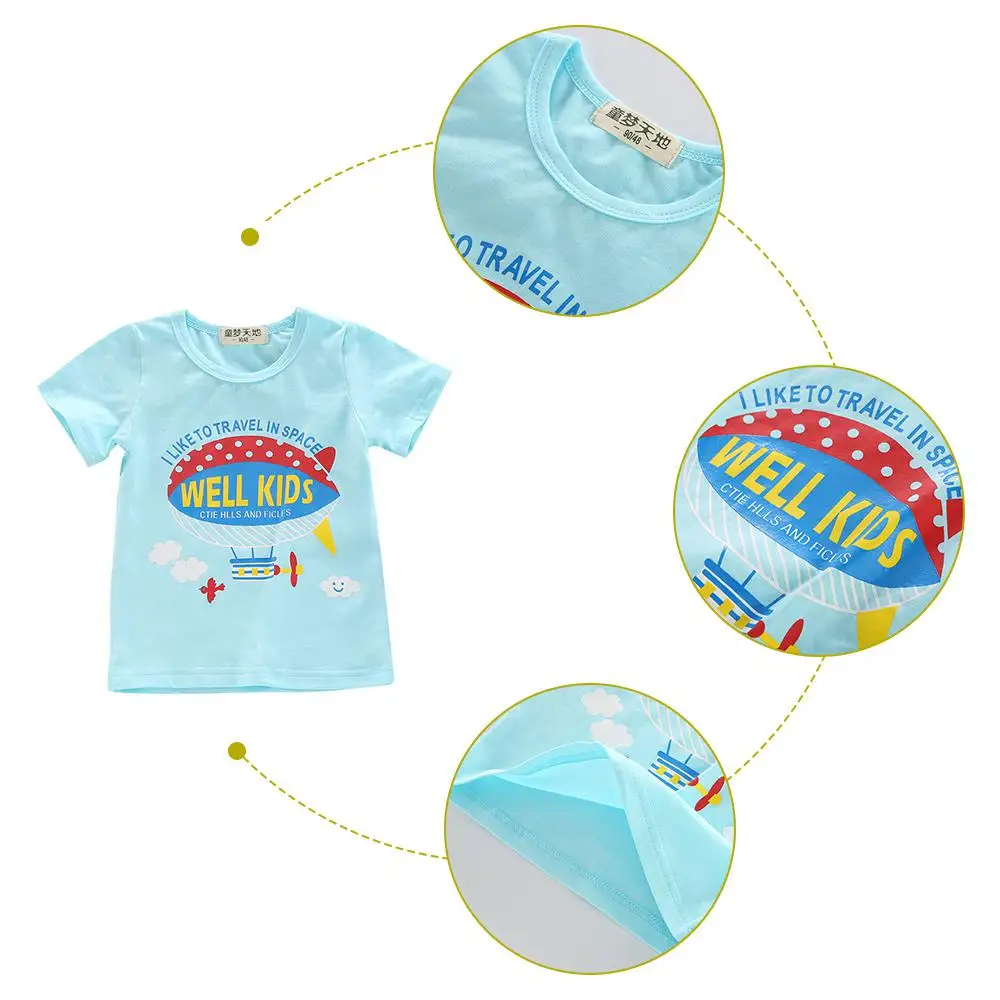 Модная хлопковая Футболка с мультяшным принтом Детская футболка надписью Hot Air