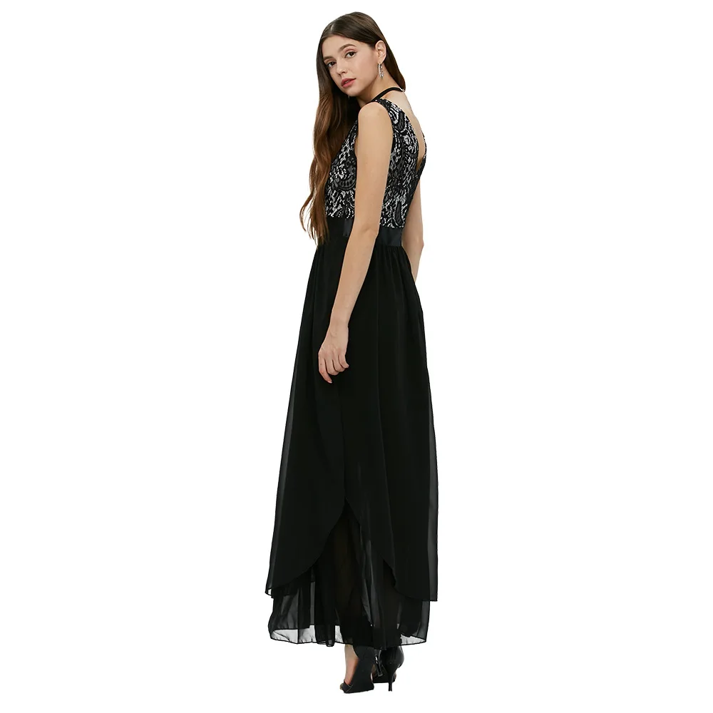 AZULINA/распродажа винтажное женское платье Vestido Longo черного цвета Элегантное