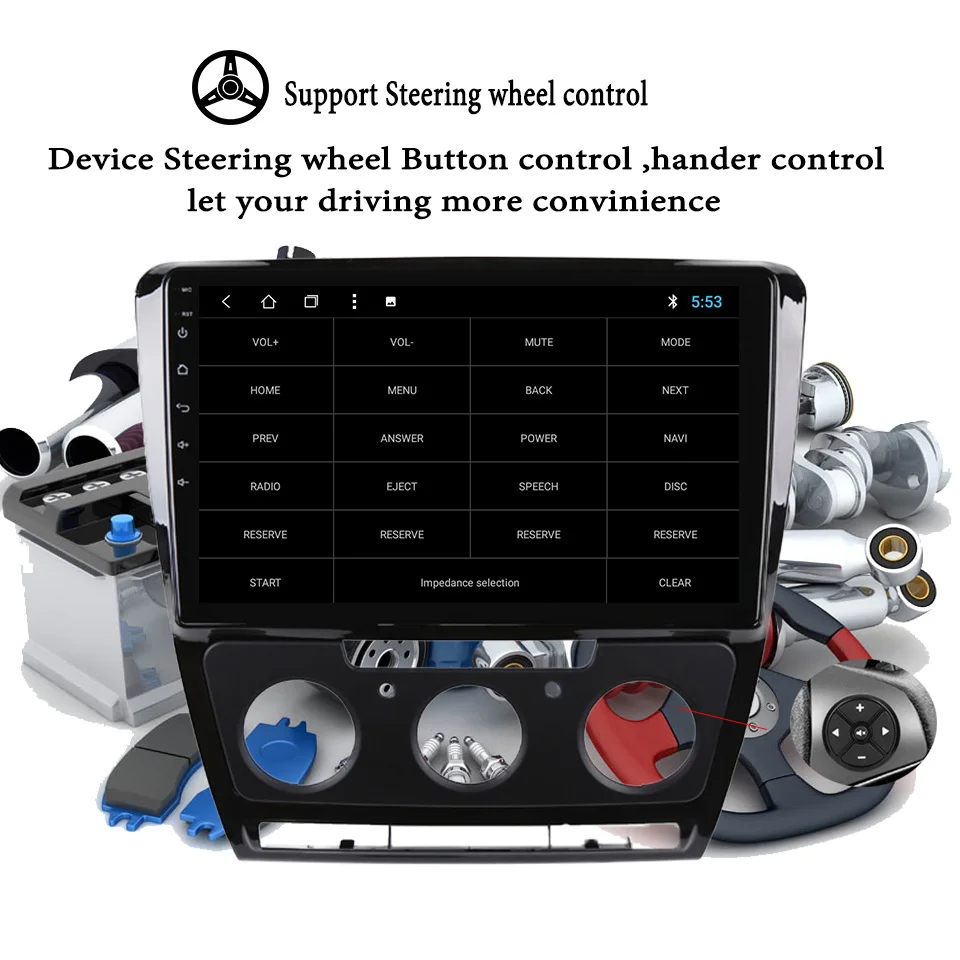 2din 10 1 "Android 0 Octa 8 Core 6 + 128G Автомобильный DVD радио плеер для 2007 2014 Volkswagen SKODA Octavia