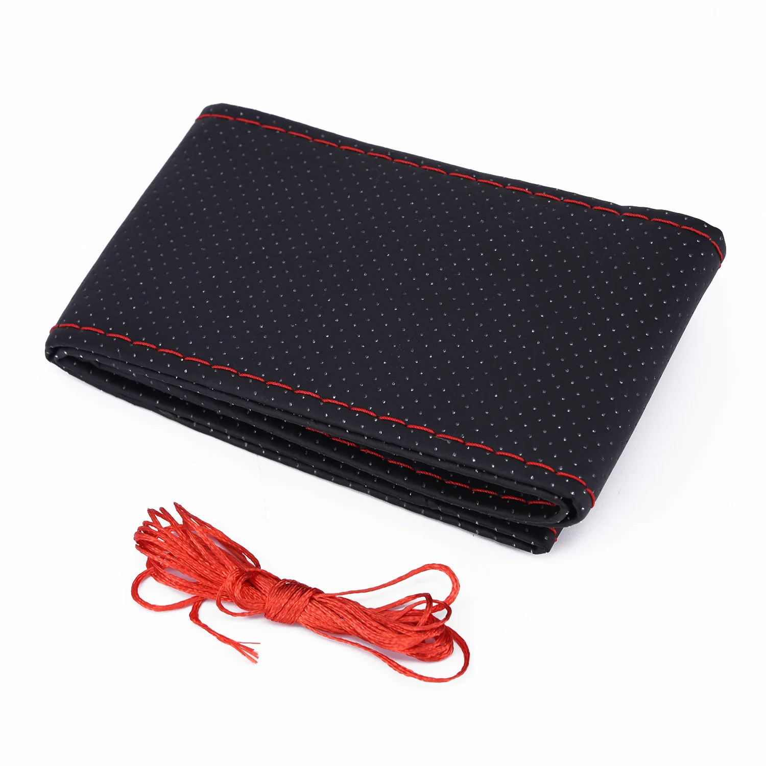 Черный Универсальный из искусственной кожи DIY чехол рулевого колеса автомобиля с