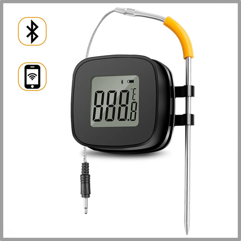 

LCD BT Portable Temperature Electric Food Cooking Barbecue Temperature App Controll Digital Display Alarm Measurer
