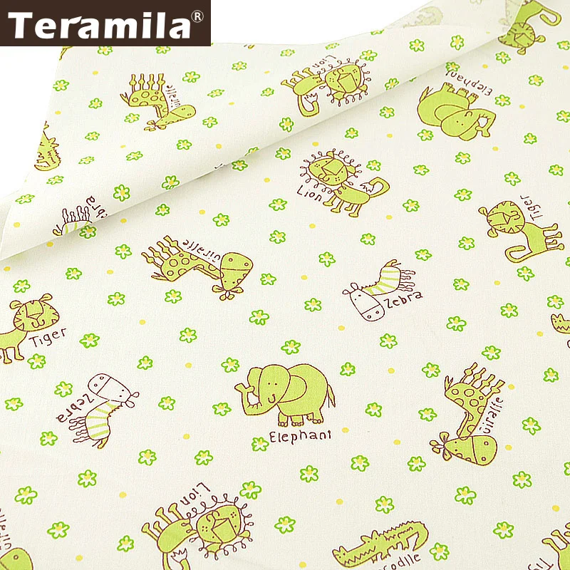 Teramila 100% хлопчатобумажная ткань с рисунком мультяшных животных дизайнерский