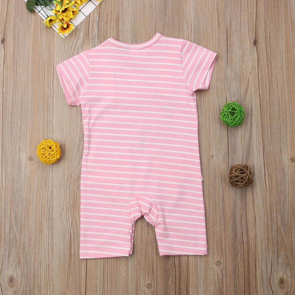 3D Cartoon Baby One-pieces Newborn Boy Girl Rompers Jumpsuit Short Sleeve Cotton Playsuits Kids Striped Clothes | Детская одежда и