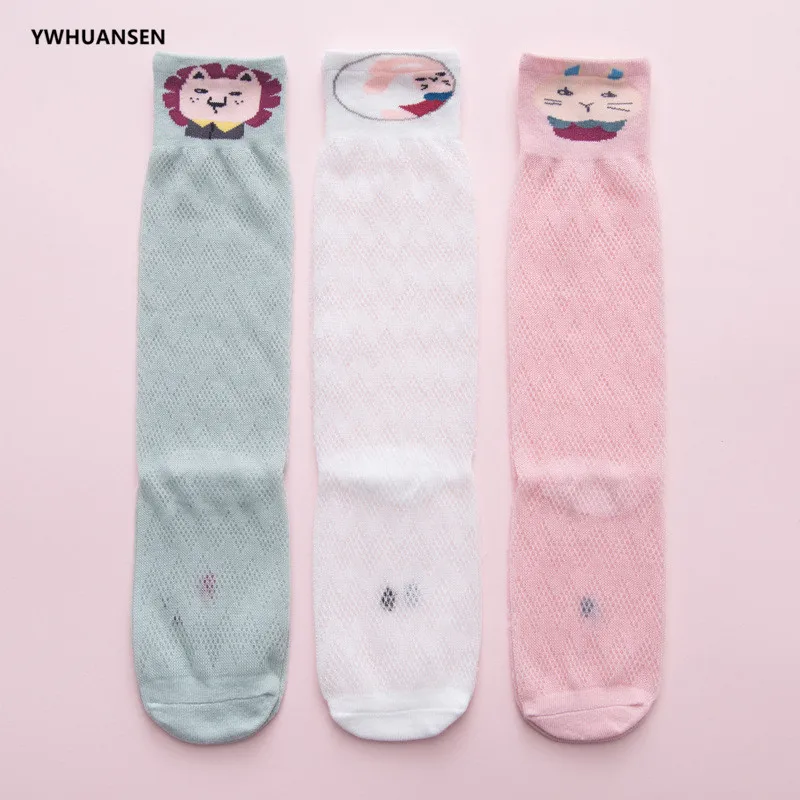 YWHUANSEN 3 парт/лот супер тонкие летние сетчатые длинные носки для маленьких девочек