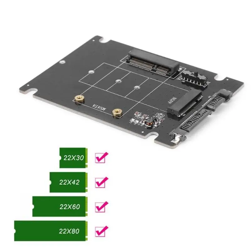 Конвертер/адаптер 2 в 1 mSATA SATA NGFF(M.2) SATA3 твердотельный диск с поддержкой mSATA/M.2 NGFF SSD