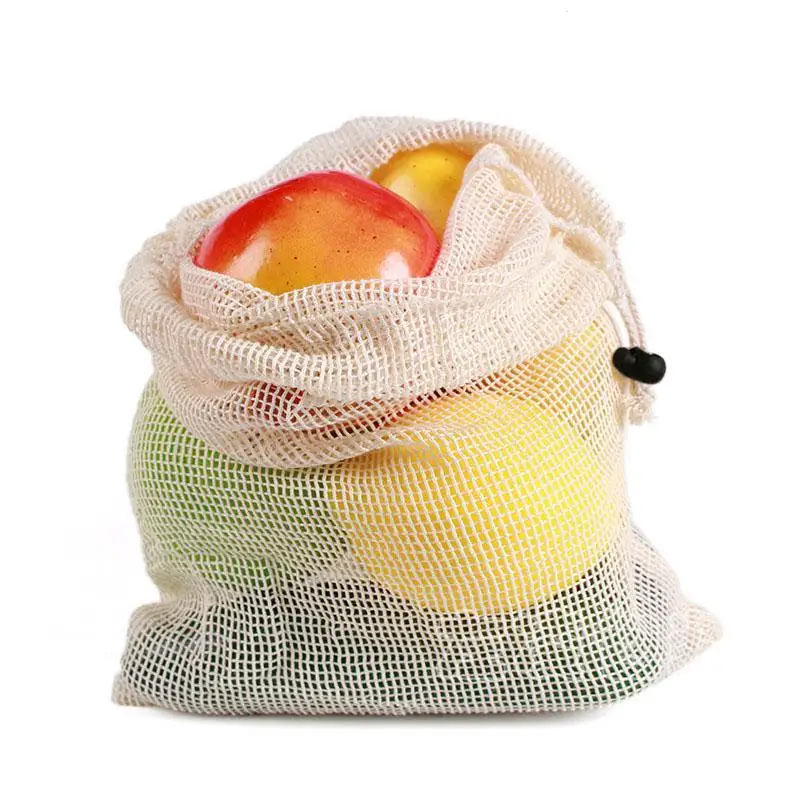 Reusable Mesh Produce Bag Washable Eco Friendly Bags For Fruit Vegetable Potato Garlic Onion Grocery Portable Shopping Pouch A30 | Дом и сад