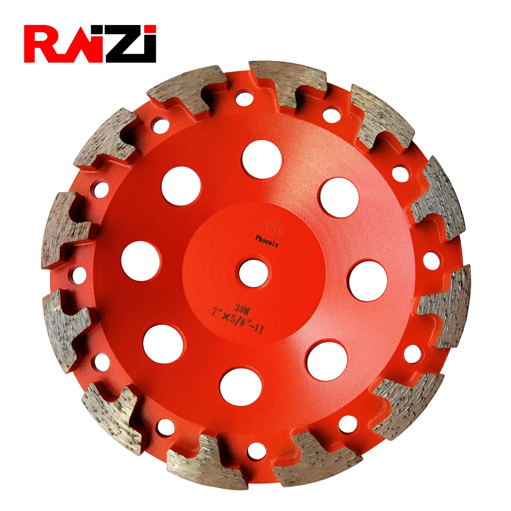 Raizi 5 7 дюймов Midium Bond 30 # бетонный алмазный шлифовальный станок для угловой