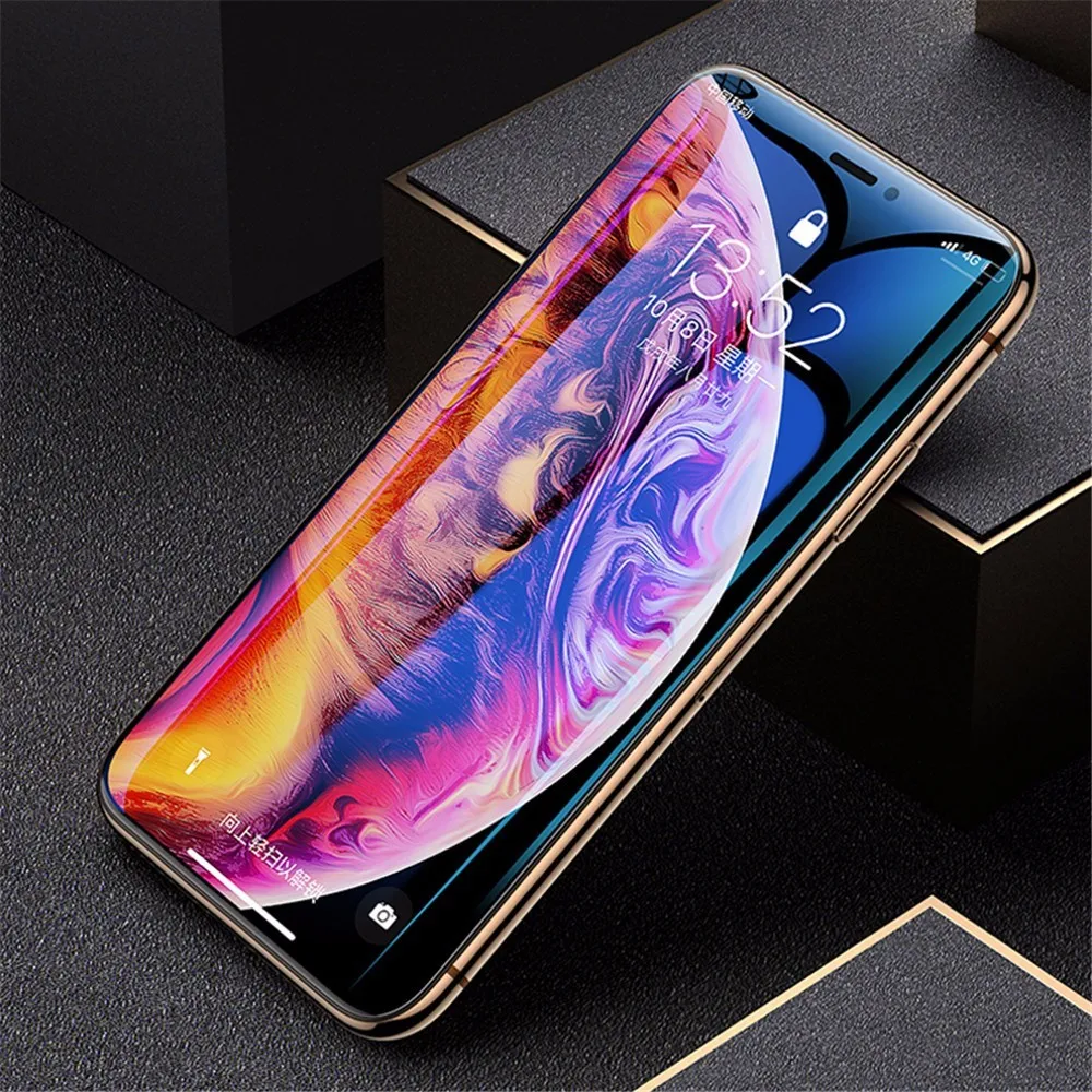 10D защитное стекло от отпечатков пальцев для IPhone X XS Max XR Защита экрана 7 6 8 Plus