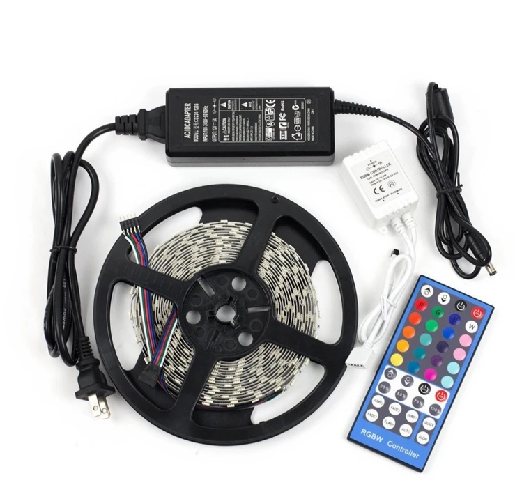 [Seven Neon]DC12V водонепроницаемая светодиодная лента 5050 60LED/m 5M RGBCW RGBWW + 12V 5A адаптер