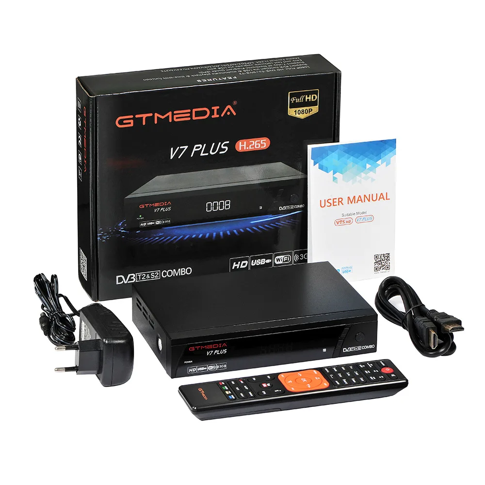 GTMEDIA Поддержка H.265 ТВ комбинированный спутниковый ресивер Встроенный Wi Fi DVB T2 S2
