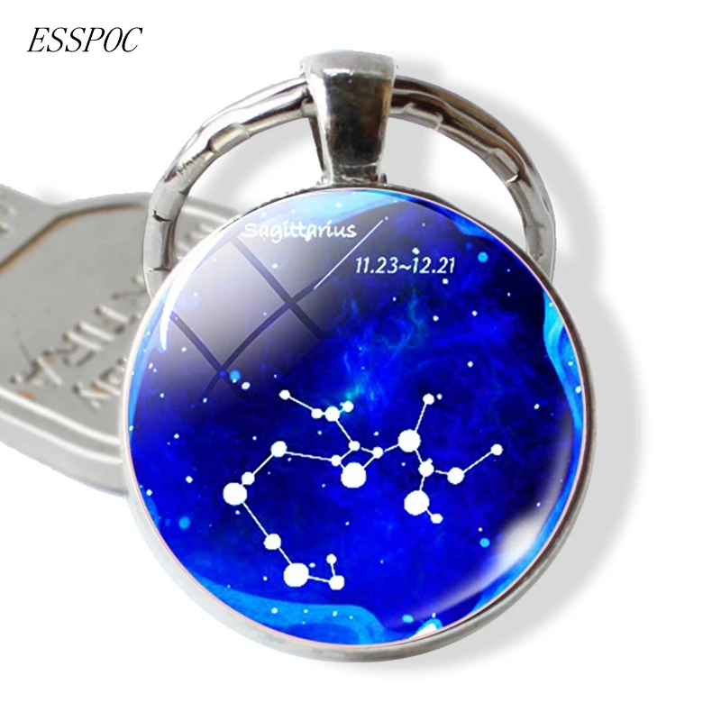 Подарок на день рождения 12 брелок для ключей Созвездие Овен Телец Gemini Cancer Leo Virgo