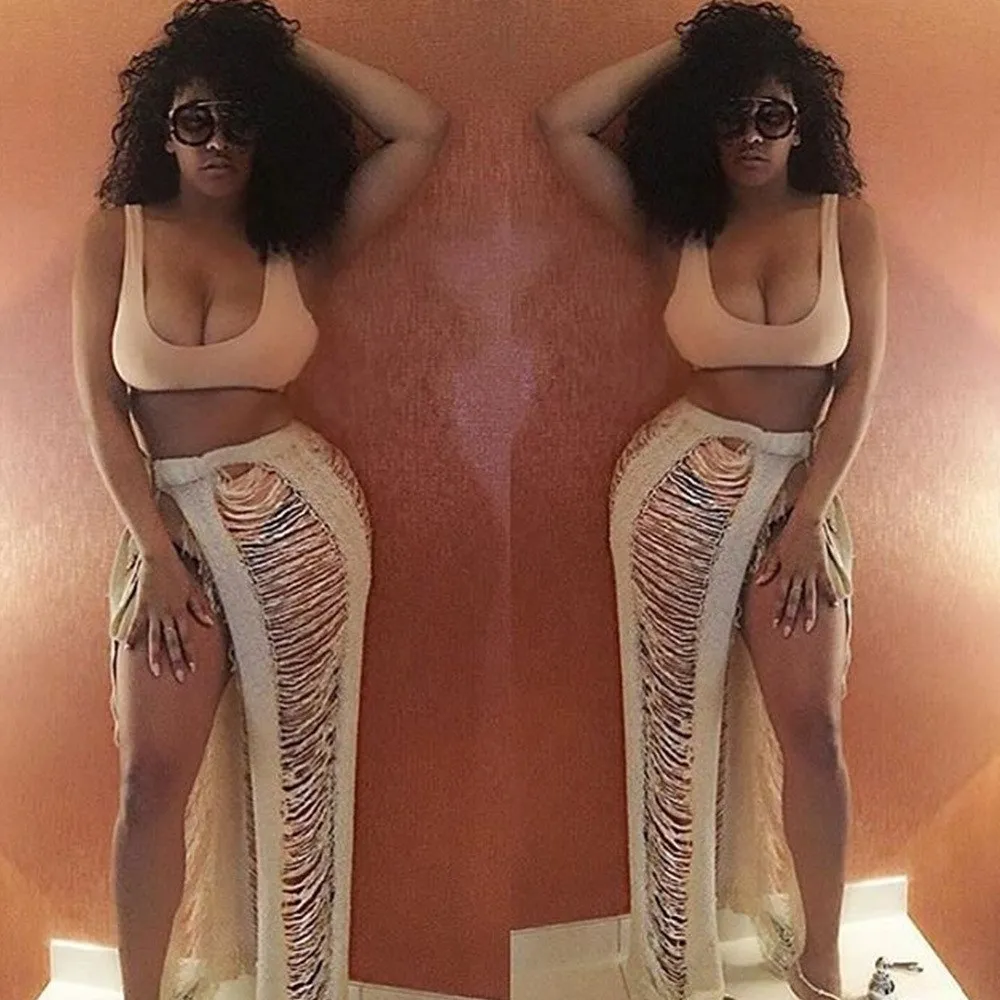 Sexy Beach Cover Up Summer Skirt Boho Maxi Solid Fashion Chic | Женская одежда