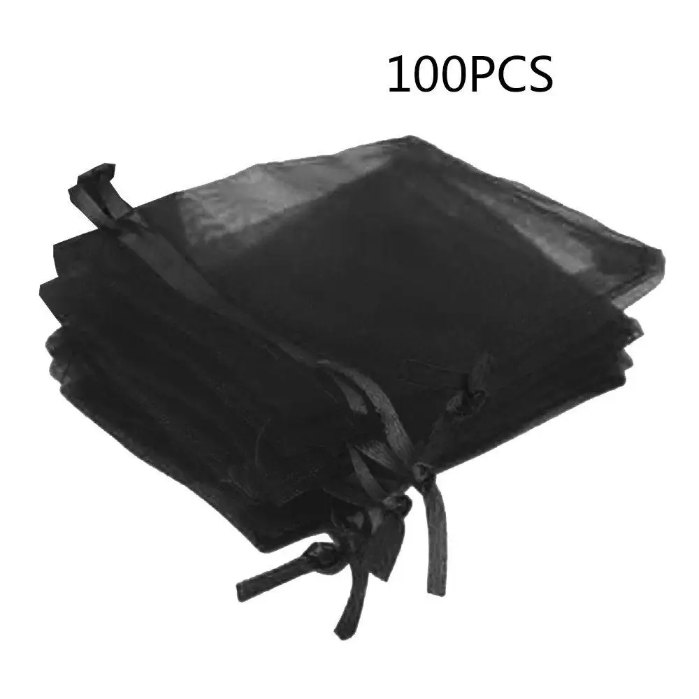 

100pcs 7x9cm Organza Bags Christmas Halloween Gift Box Packaging Gift Bags Wedding Candy Box Chocolate Bags Random Color