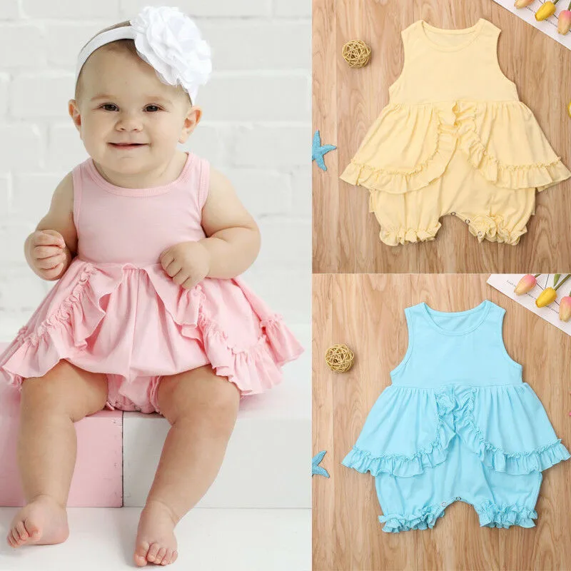PUDCOCO/милое Хлопковое платье с оборками для маленьких девочек нарядное принцессы