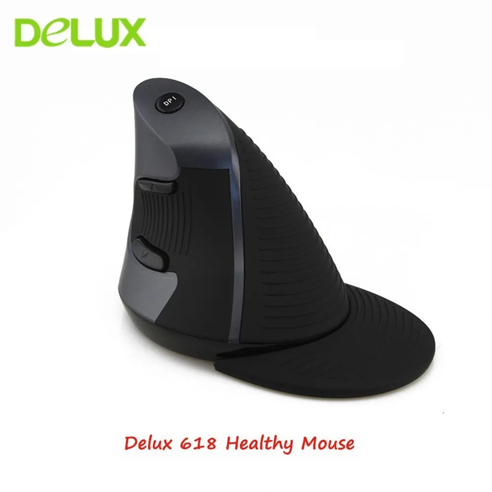 Вертикальная мышь Delux M618 эргономичный Беспроводной вертикальный Мышь 6 Кнопка