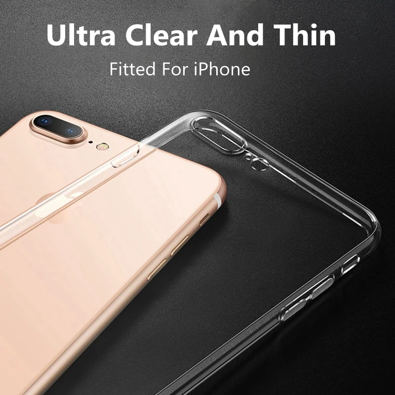 Ультратонкий водонепроницаемый чехол KISSCASE для iPhone 7 8 Plus X XS Max XR прозрачные мягкие
