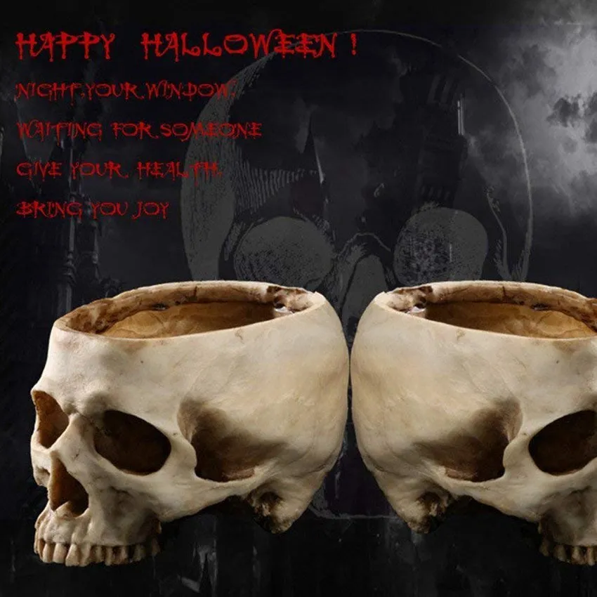 Акция! Стеклянный искусственный череп головы цветочный горшок садовый плантатор многофункциональный столешничный бак "Re on".