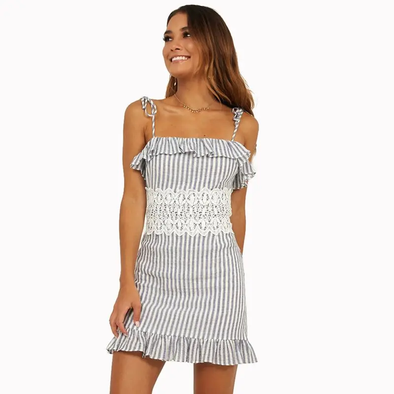 Лето Boho простой белый сладкий элегантные вечерние для женщин Мини платья
