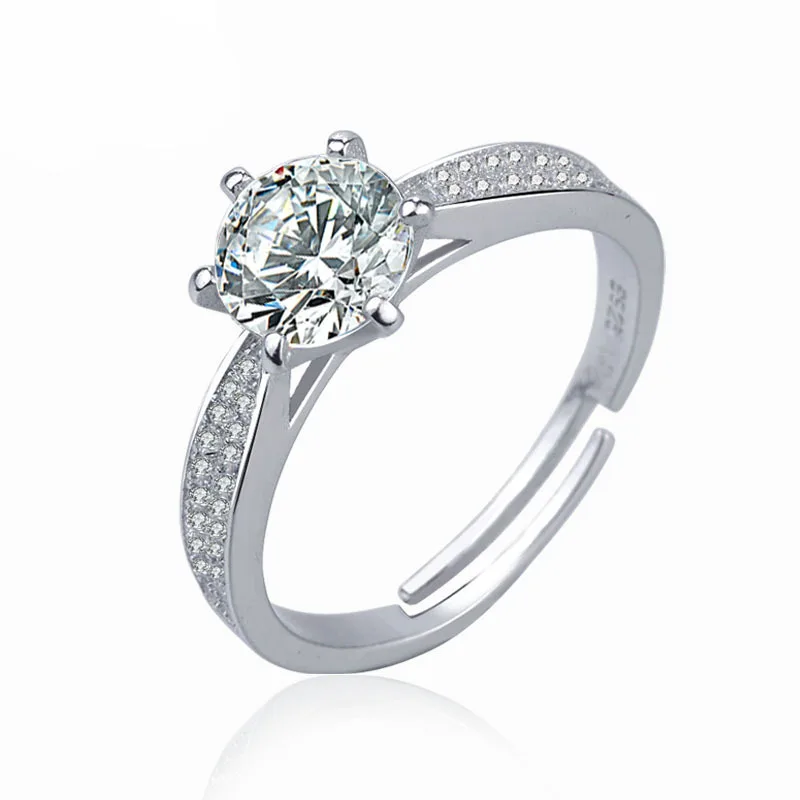 New 925 Sterling Silver Wedding Bands Ring for Women Jewelry Crystal from Austrian Engagement Anniversary Gift | Украшения и