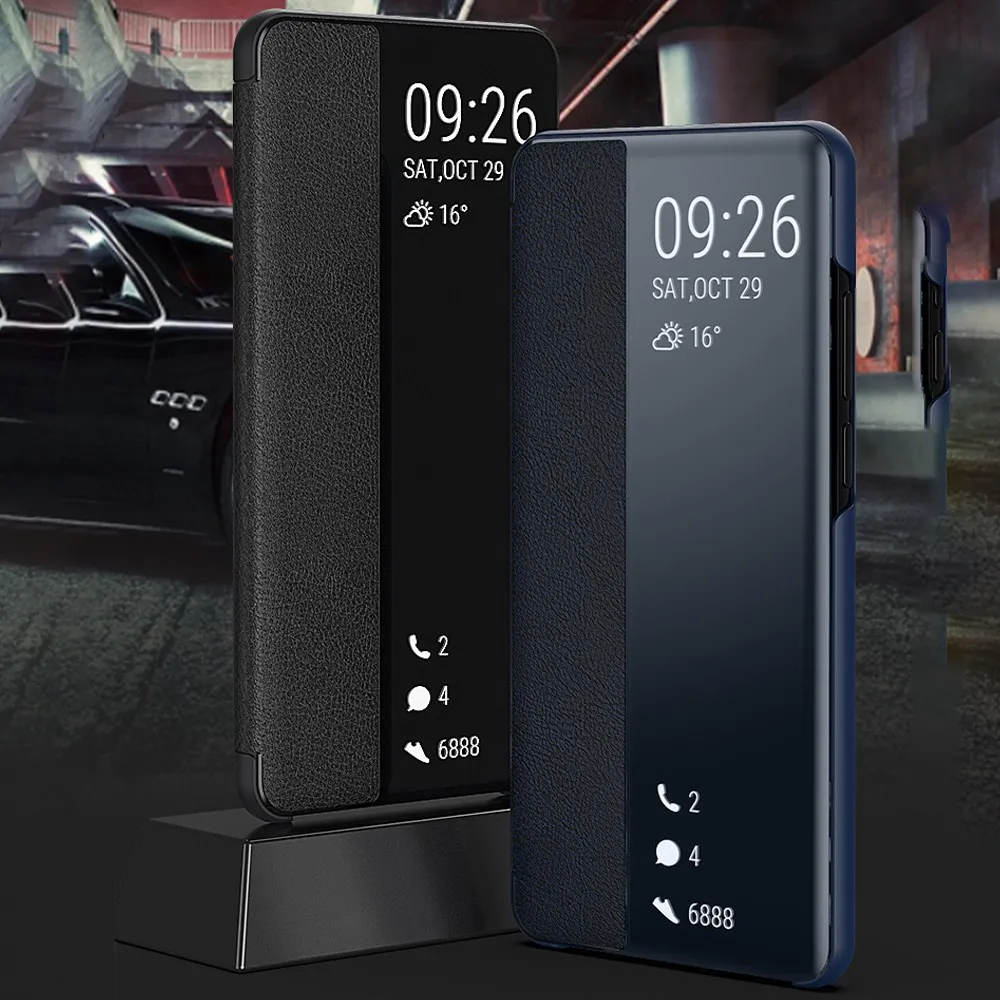 KISSCASE умные окна флип чехол для huawei P30/P20Lite из искусственной кожи Windows Mate20/10 Lite Fundas