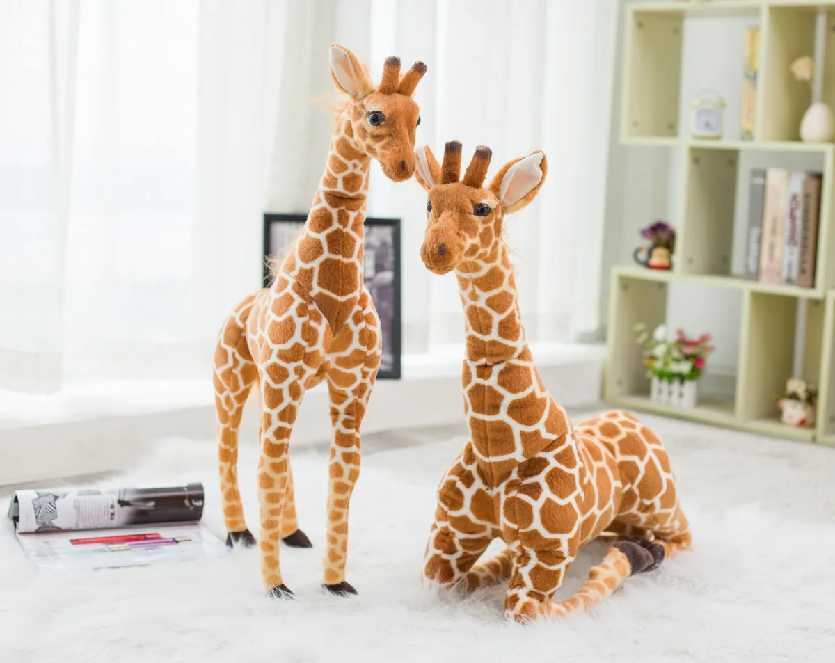 Фото Милый большой жираф дикий искусственный животный мягкая плюшевая игрушка для