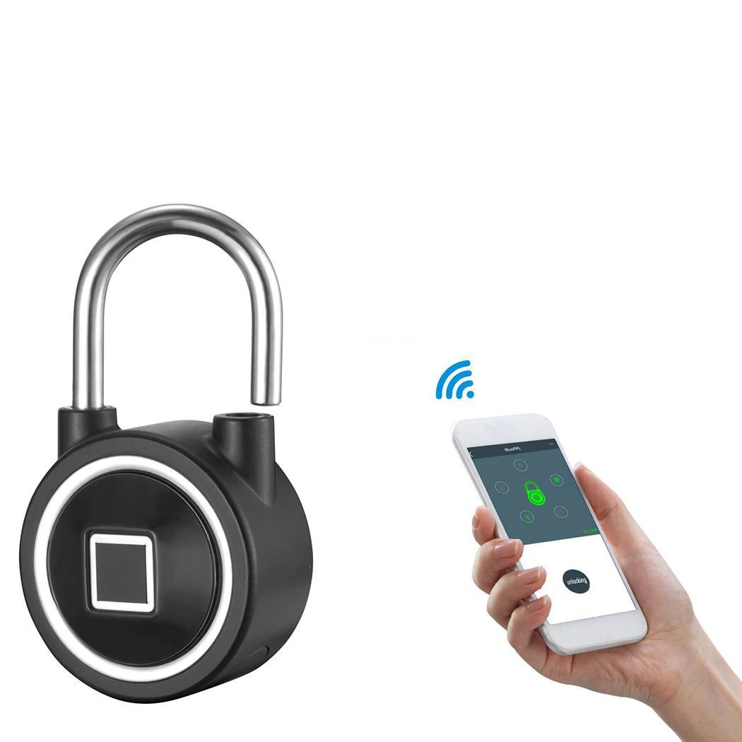 Waterproof Keyless Portable Bluetooth Smart Fingerprint Lock Padlock Anti-Theft Ios Android App Control Door Cabinet | Безопасность и