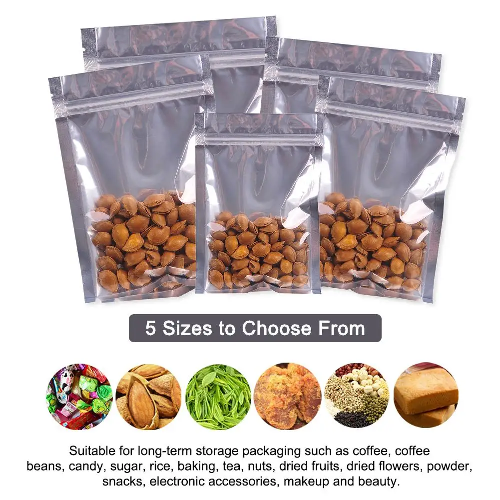 100 шт. прозрачные пакеты из алюминиевой фольги на молнии | Дом и сад