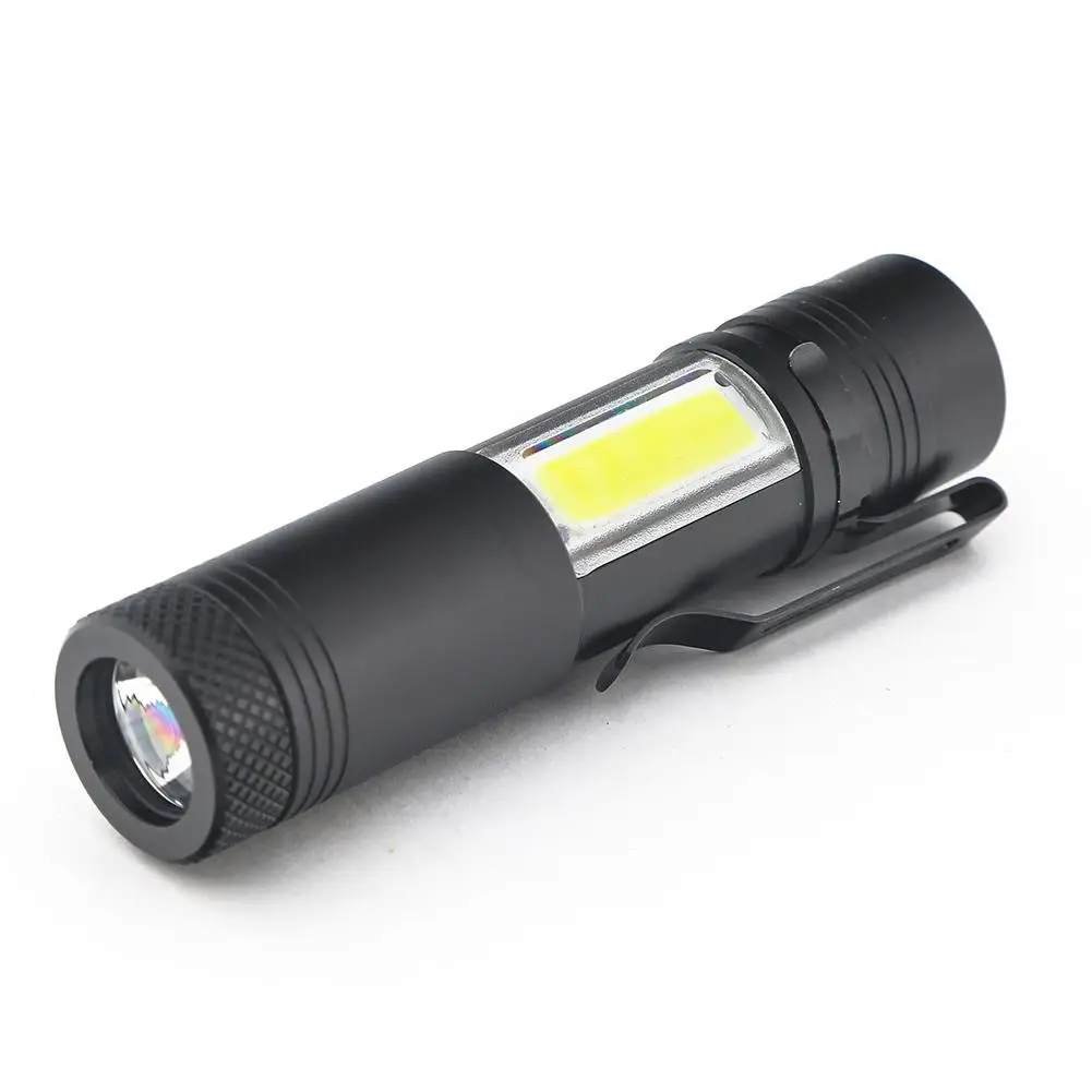 YUNMAI 2017 Новый 2000 люмен мини фонарик Q5 LED + COB светодиодный в виде авторучки с зажимом