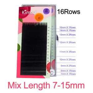 Ресницы для наращивания Kimcci, 7-15 мм, 16 рядовЧехол