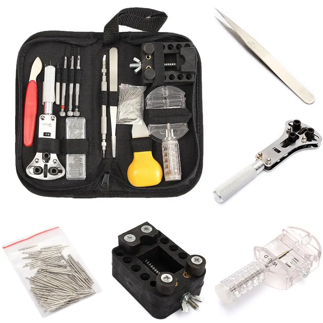 Watch Repair Tool Kit Watchmaker Back Case Remover Canvas Opener Set Black | Наручные часы