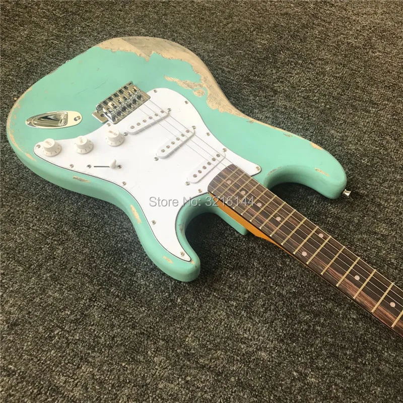 В наличии. Ручная do old guitar s реставрация древних путей электрогитара зеленый