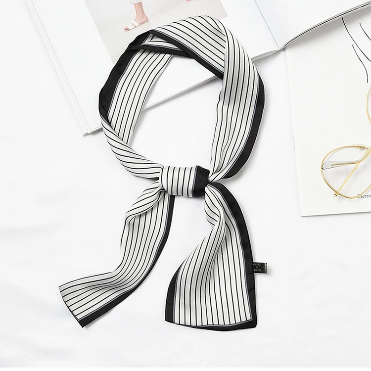 Модный Полосатый шарф с принтом Квадратный маленький размер облегающая сумка