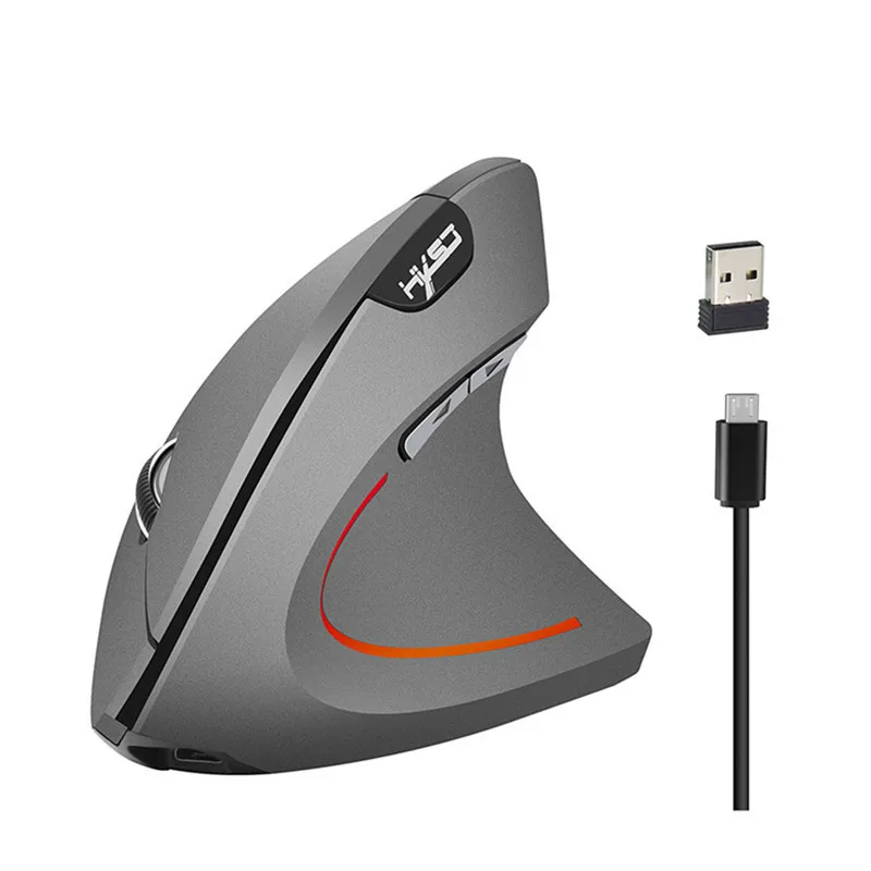 HXSJ vertical mouse 2.4G wireless rechargeable built-in 600 mA battery adjustable 2400dpi suitable for office games | Компьютеры и