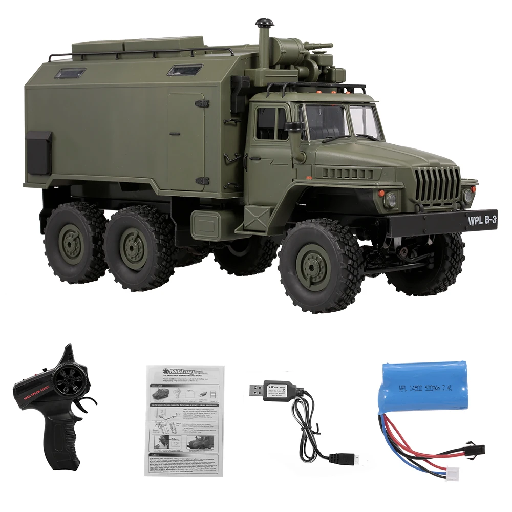 WPL B-36 1:16 RC Гусеничный военный командный Автомобиль 2 4G 6WD армейские машинки