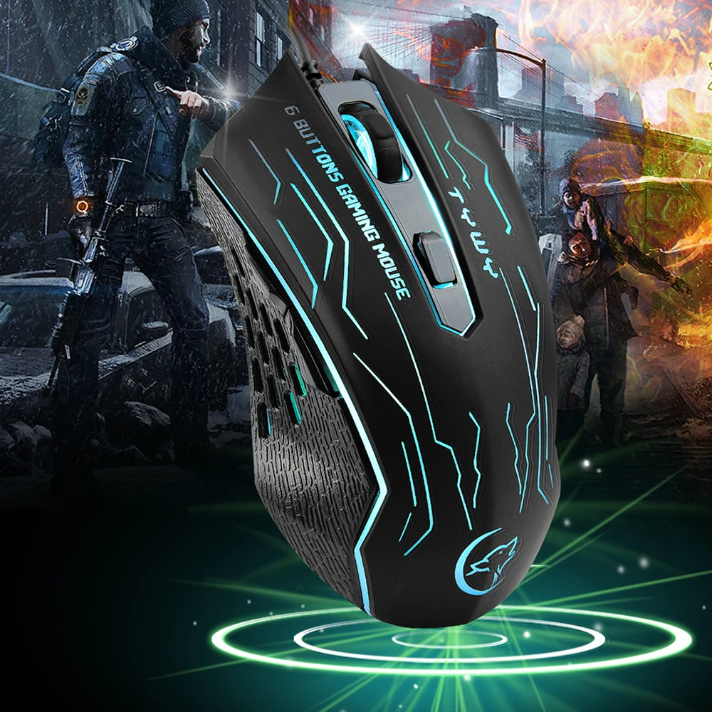 Проводная игровая мышь G820 7 цветов 6 кнопок светодиодная подсветка 3200 DPI |