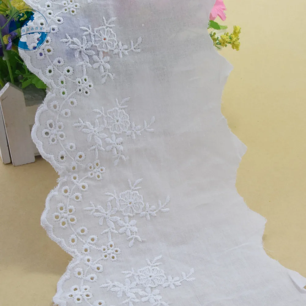 11.5cm width 100% Cotton embroid lace sewing ribbon guipure trim wedding DIY Garment Accessories african lace#3312 | Дом и сад