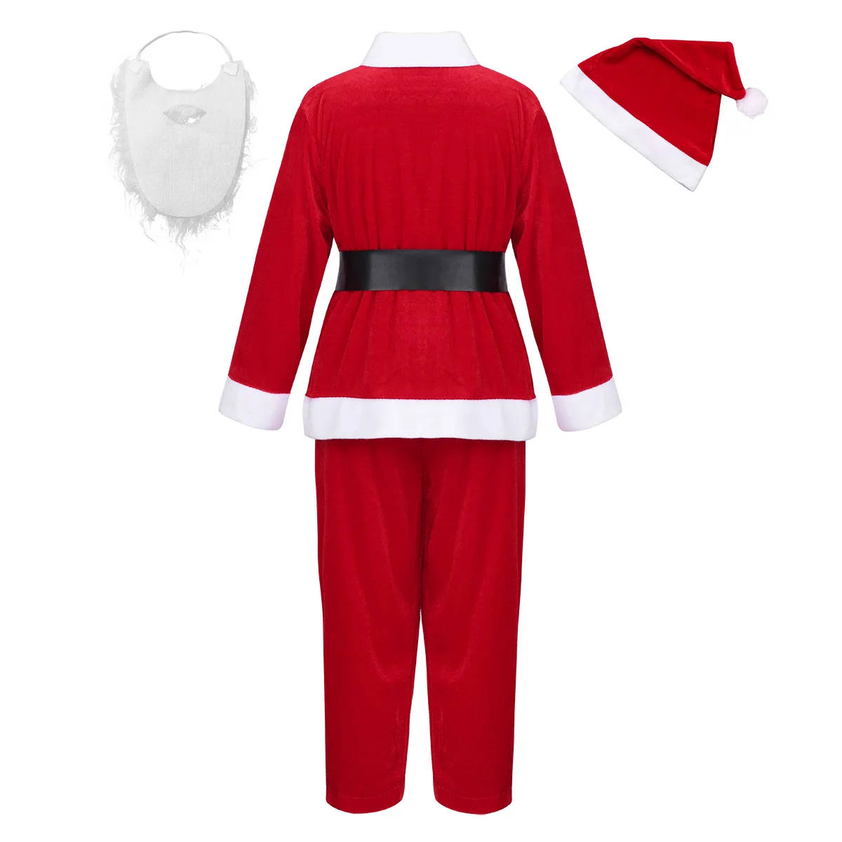 iEFiEL Kids Boys Girls Children Long Sleeves Christmas Xmas Santa Claus Costumes Outfits With Hat Beard Set for Dress Up | Тематическая