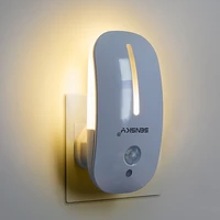 sensky 110v 220v pir motion sensor led night light 2 mode kids wireless wall night lamp for kid bedroom