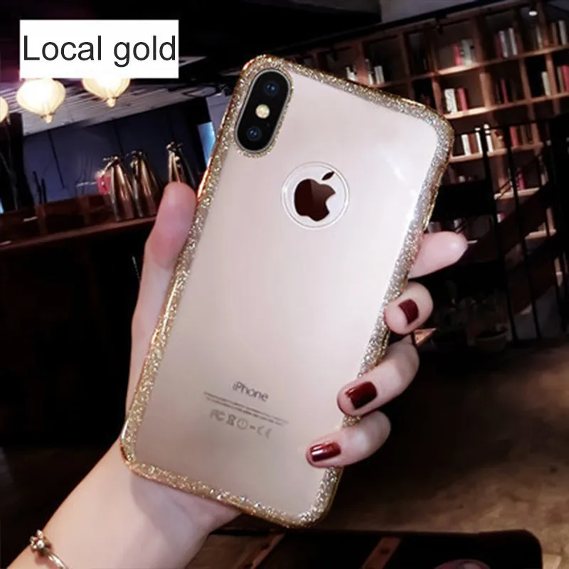 Чехол для Iphone 7 чехлы 6 6s 8 Plus блестящий прозрачный мягкий чехол из ТПУ X XR XS