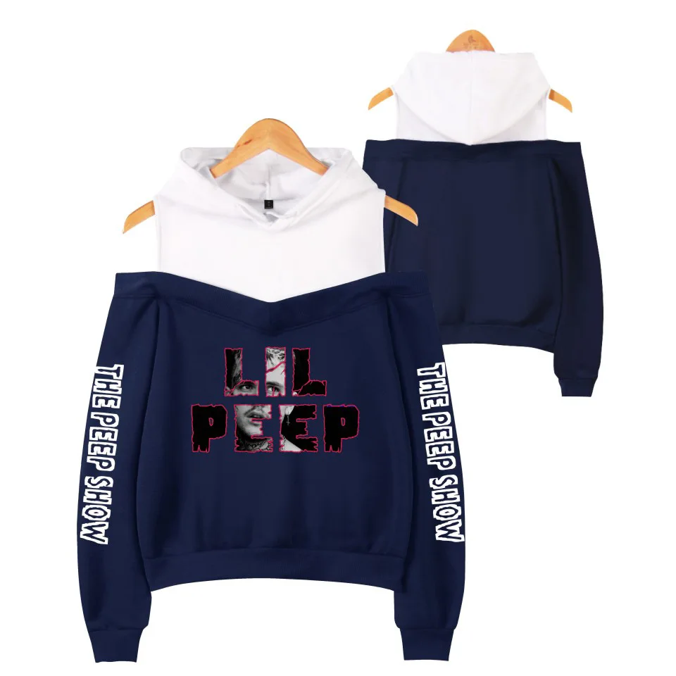 Kpop LIL открытым шоу без бретелек Америка толстовки с капюшоном для женщин уличная