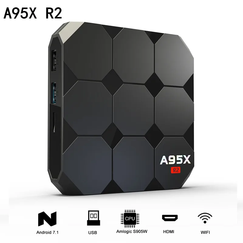 A95X R2 Android 7 1 Smart ТВ Box Amlogic S905W 4 ядра 2 ГБ Оперативная память 16 Встроенная Декодер