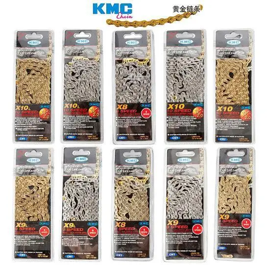 Цепь KMC X8 X9 X9sl X10 X10sl Kmc X11sl Catena Della 9 S 10 11 Oro на МТВ/дороге Shimano 8 speed 116l|Велосипедная